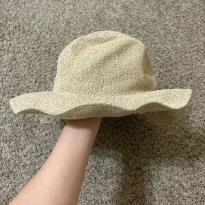 NWT Anthropologie Tan Raffia Bucket Sun Hat All Size Women's Summer Beach Pool
